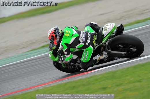 2010-05-08 Monza 2818 Ascari - Superbike - Free Practice - Matteo Baiocco - Kawasaki ZX 10R